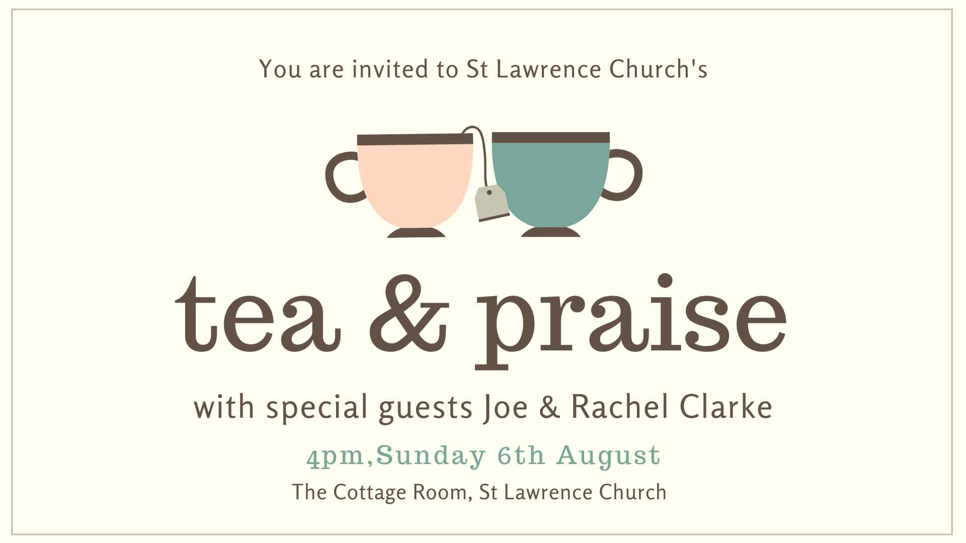Mission Partner Tea & Praise @ St Lawrence Church Centre | England | United Kingdom